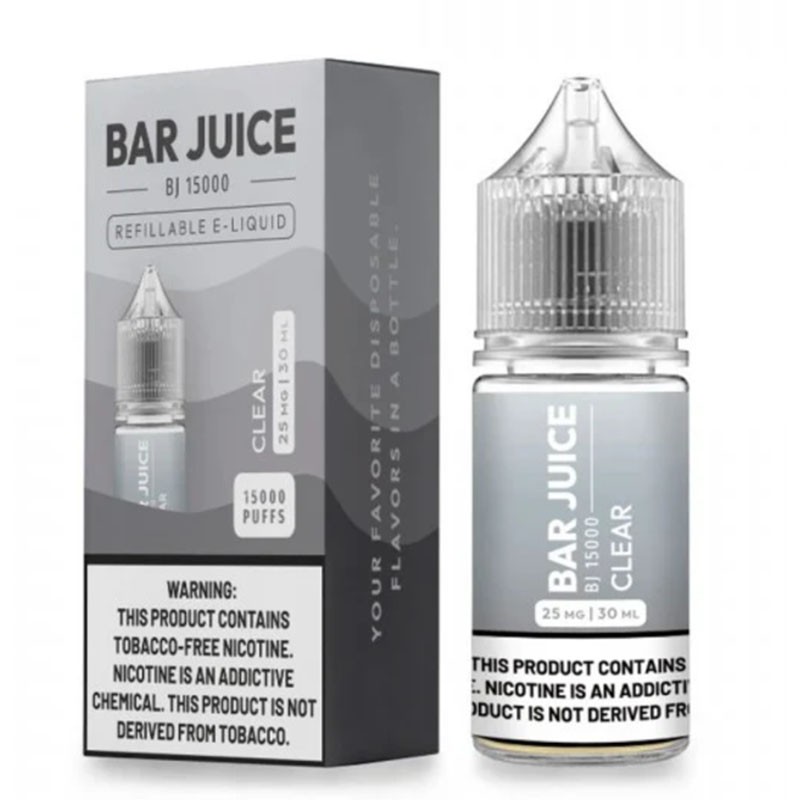 25mg bar juice salt clear e-juice 30ml