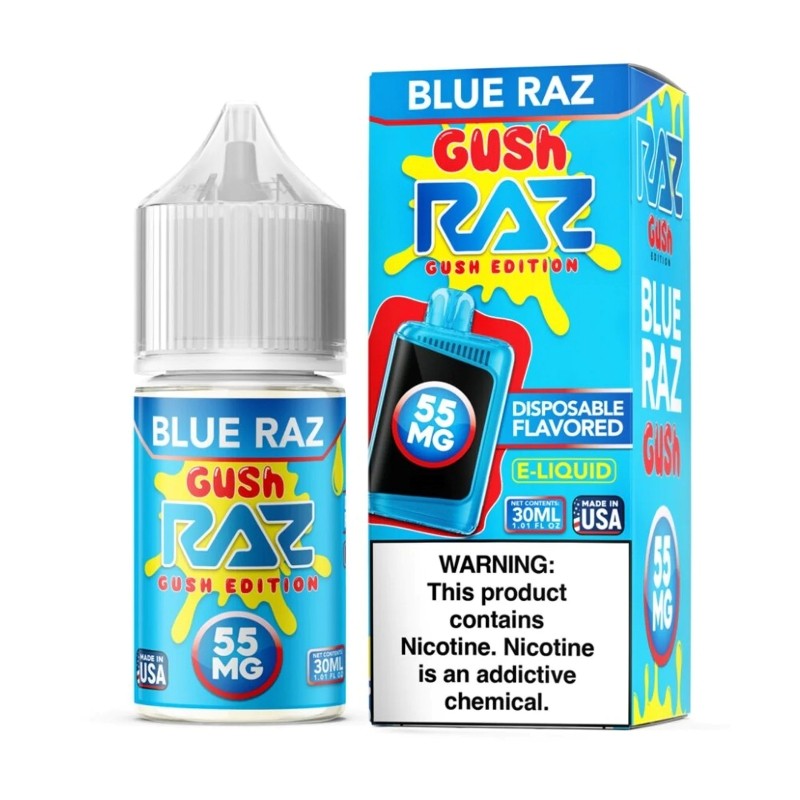 55mg salt blue raz pod juice raz gush edition e-juice 30ml
