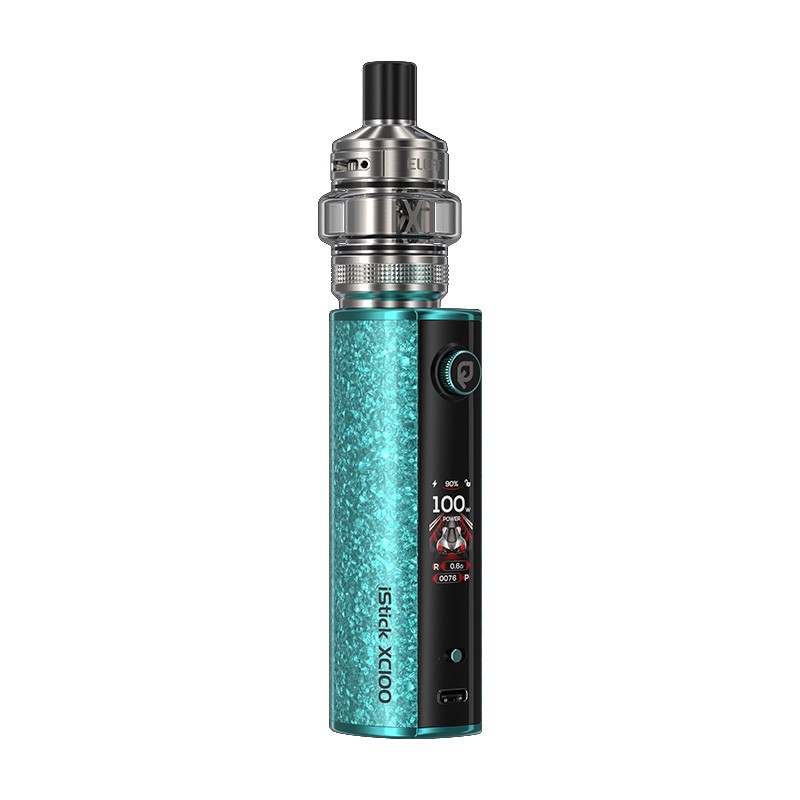 sky blue slesf istick xc100 vape mod kit with melo x