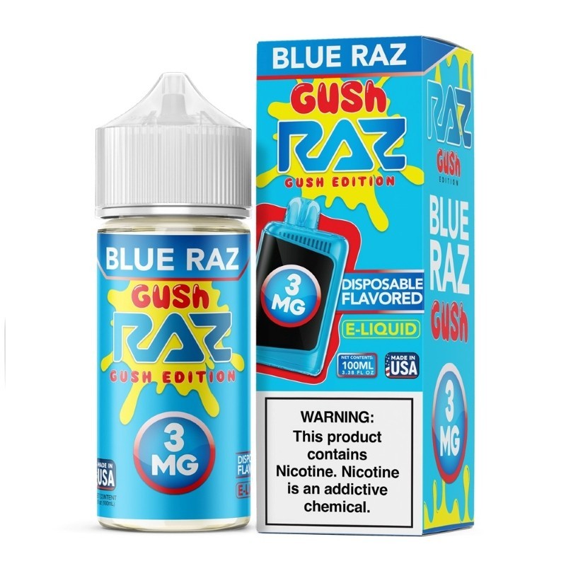 3mg blue raz gush pod juice raz gush e-juice 100ml