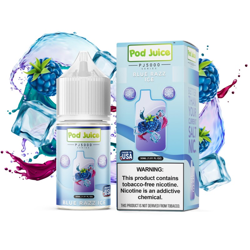 Pod Juice PJ5000 Series Blue Razz Ice E-juice 30ml