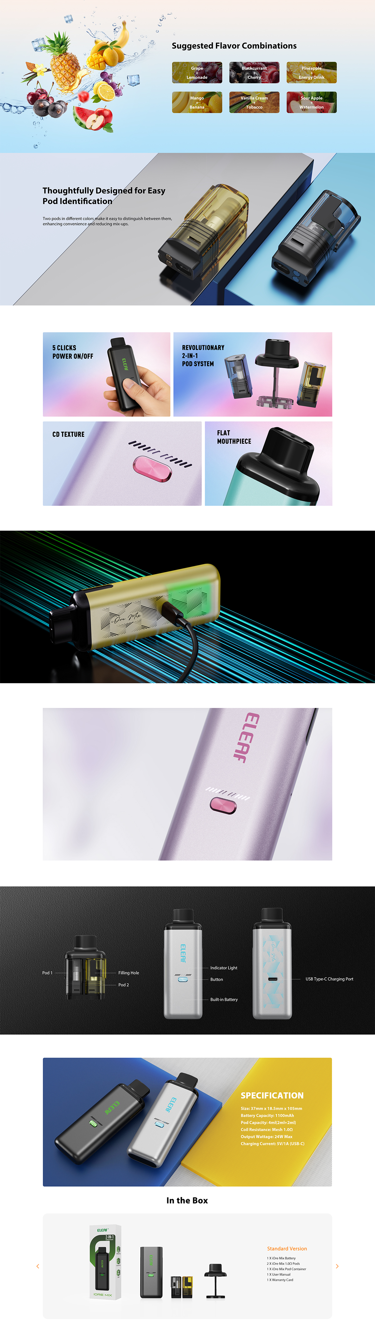 eleaf iore mix pod system kit