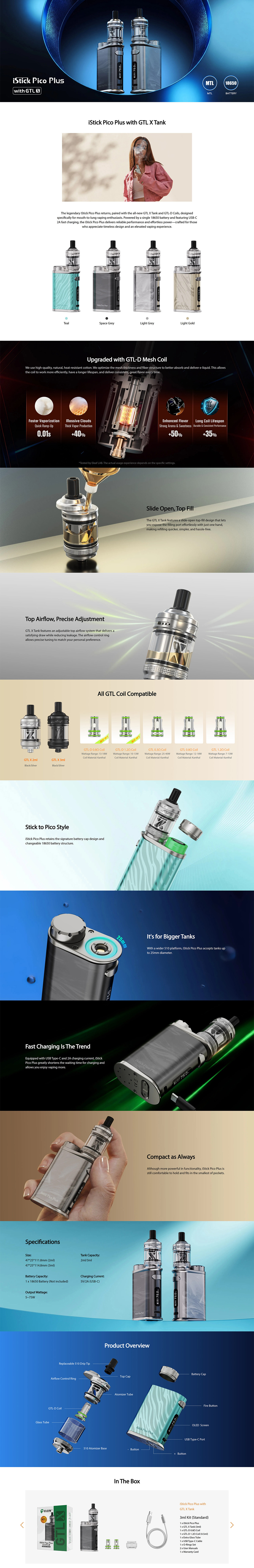 istick pico plus kit with gtl x