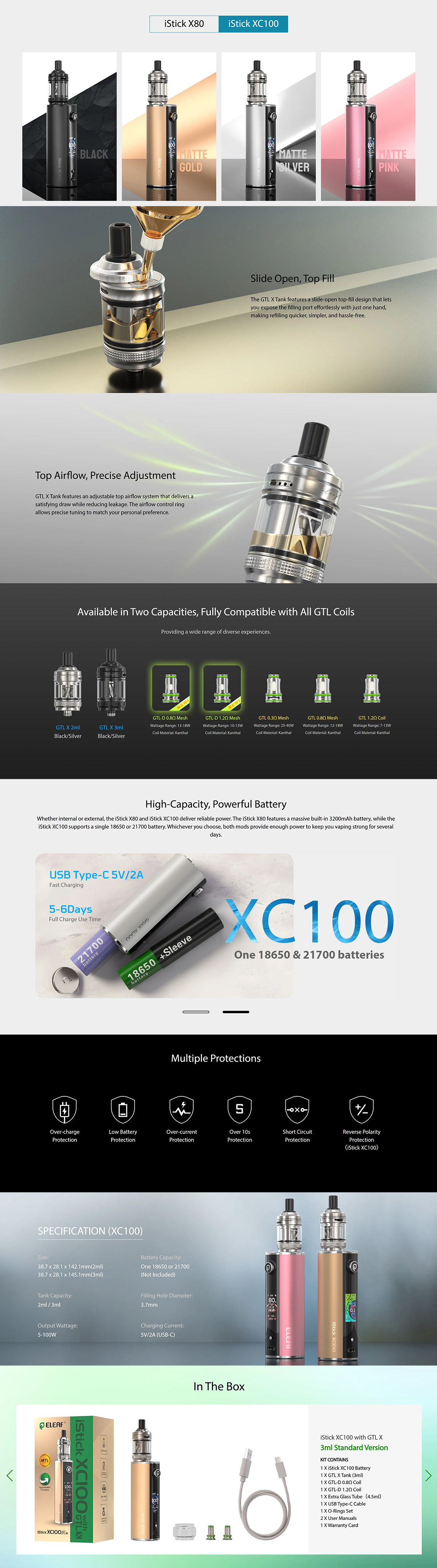 istick xc100 kit with gtl x