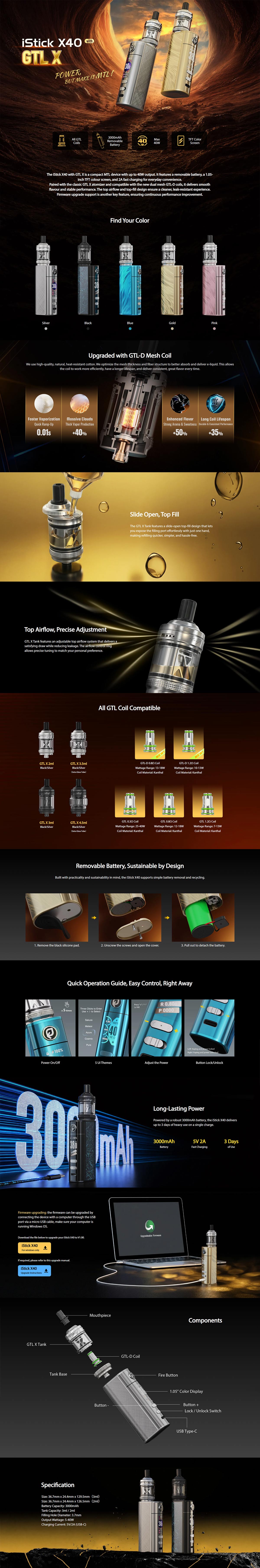 istick x40 kit with gtl x